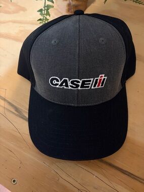 Two-Tone Gray and Black Logo Baseball Cap